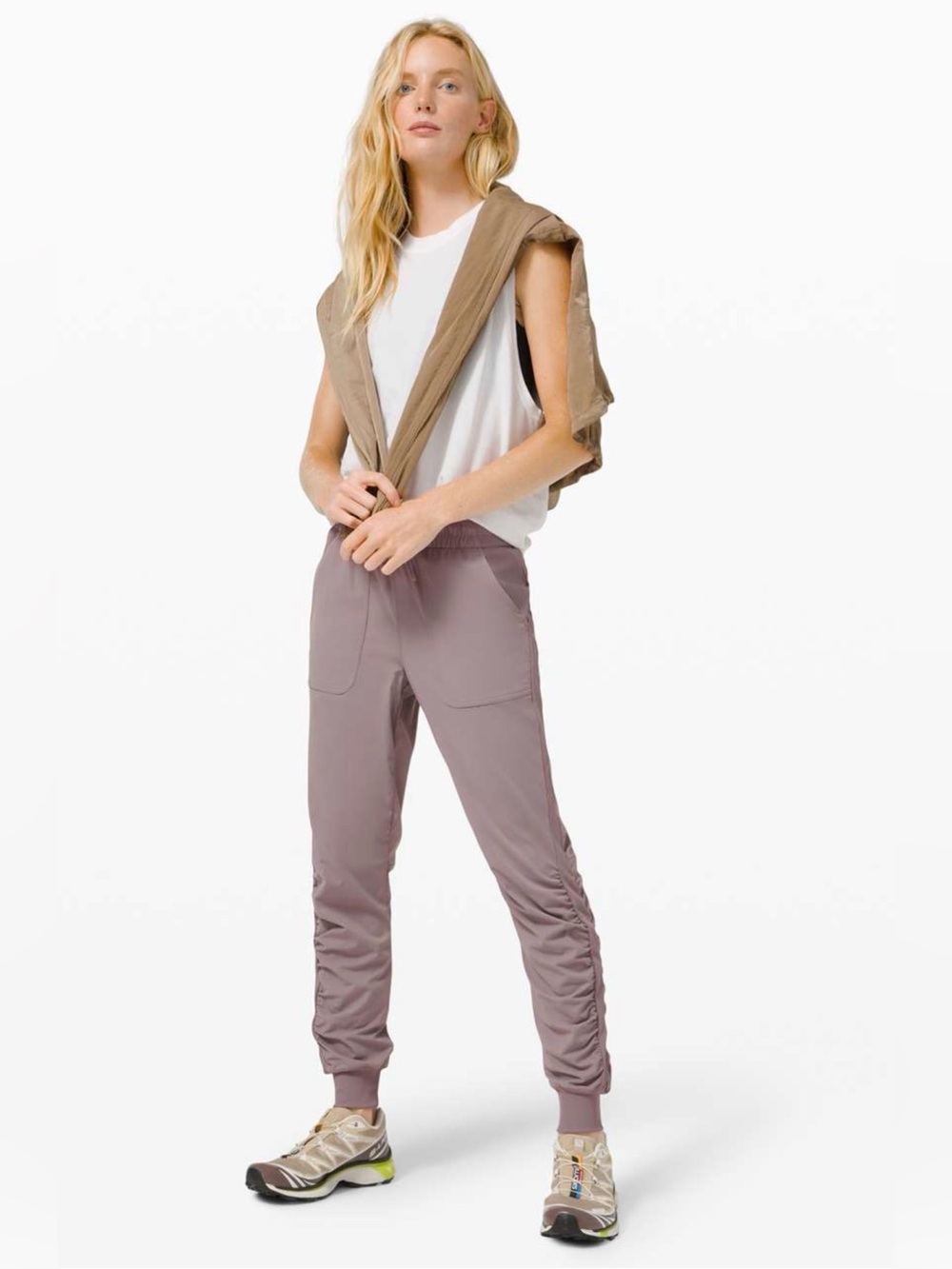 Lululemon Beyond the Studio Jogger Lunar Rock Size 10 Ruched Athletic Pants